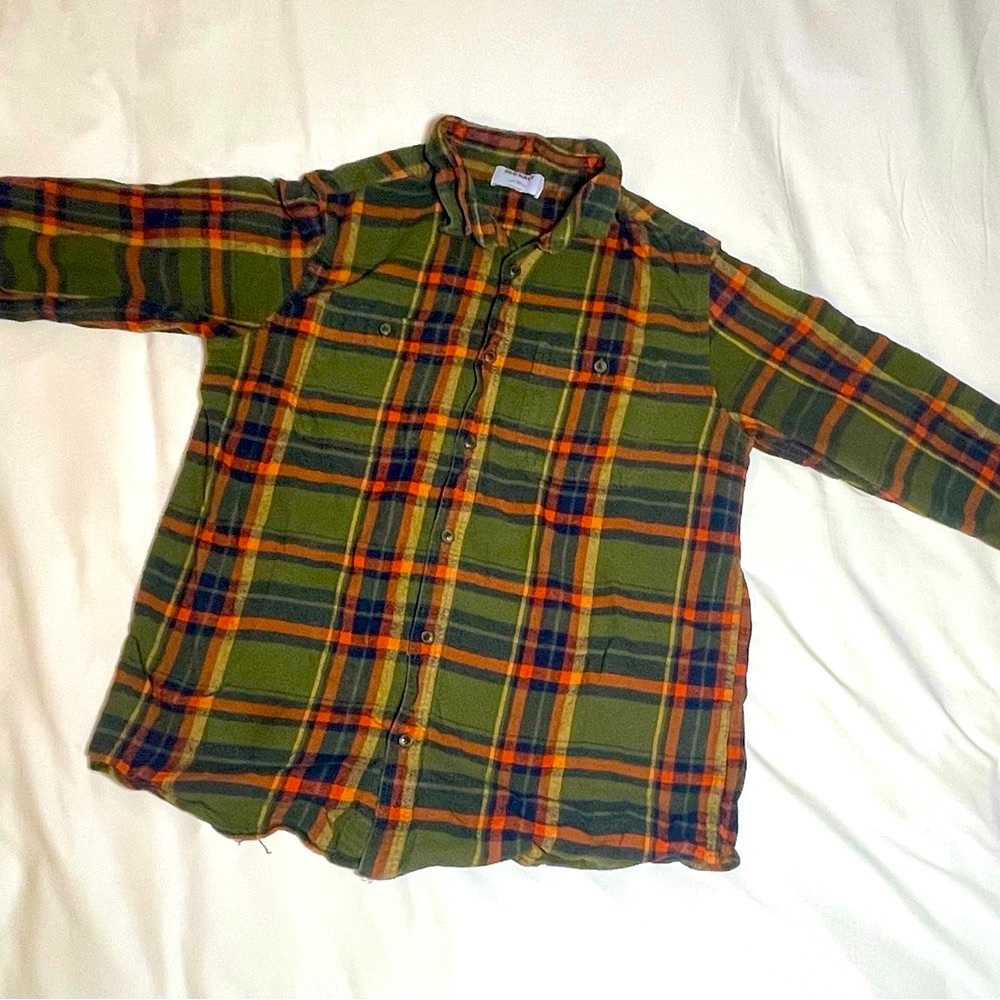 Old Navy Green and Orange flannel